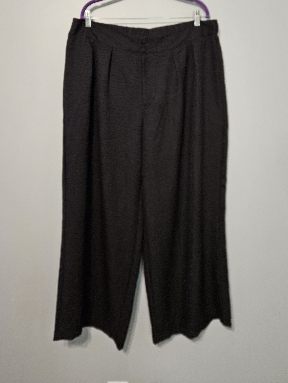 Wide Leg Women's Pants - Black